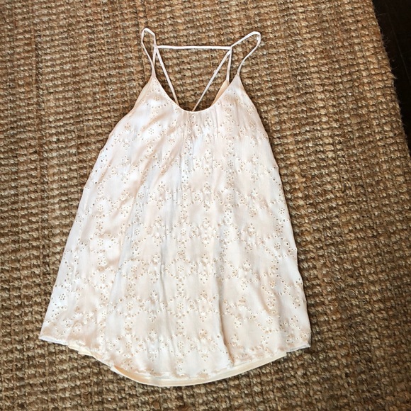 Astr Dresses & Skirts - Astr eyelet beige tank dress